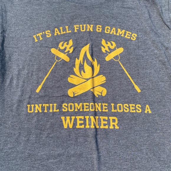 Melmarc Dark Gray T-Shirt with Yellow Campfire Design Novelty Graphic Tee Unisex - Picture 4 of 4